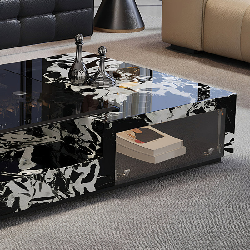 Ermington, 15.35" H x 47.24" L x 23.62" W, Noir / blanc
