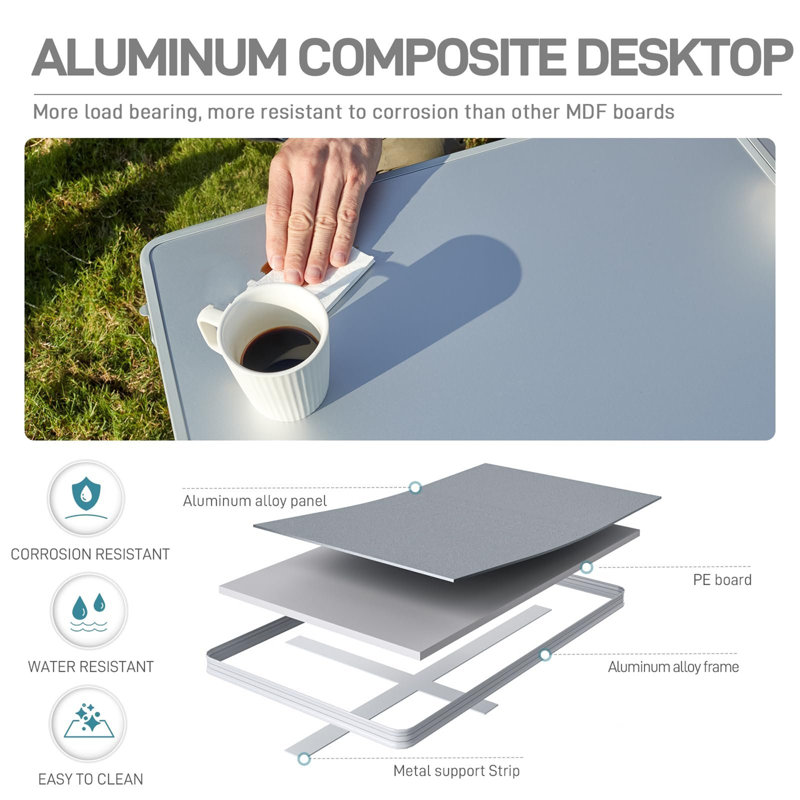 120cm Adjustable Folding Table