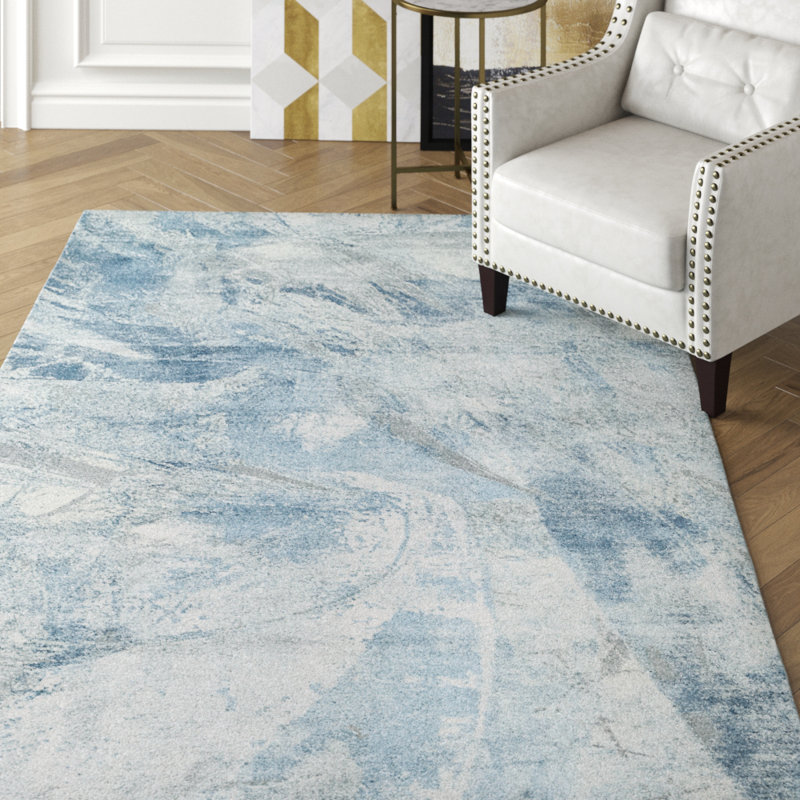 Tapis bleu Diaonetta, Rectangle 3 pi 11 po x 5 pi 7 po