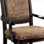 Ensemble de 2 chaises avec accoudoirs en bois de cerisier brun rembourré