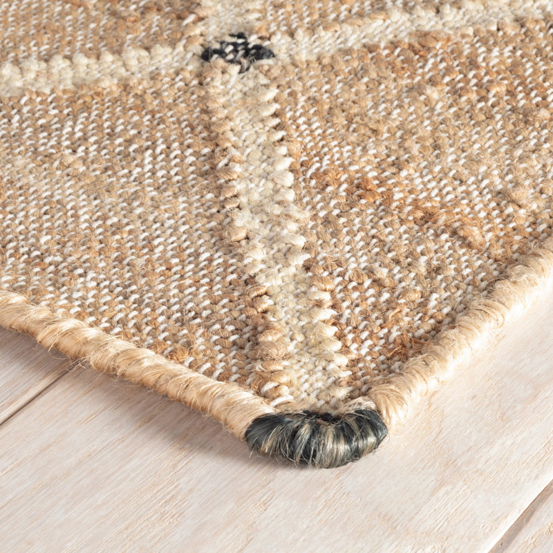 Kali Natural Handwoven Jute Rug, Rectangle 4' x 6', Natural