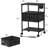 3 Tier Printer Stand With Charging Station, Open Shelves, Fabric Drawers - Space-Saving Storage For Home Office