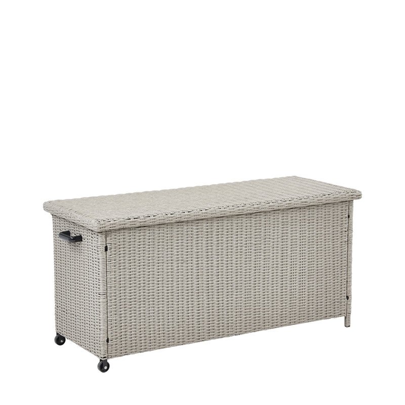 Rattan Storage Box, 64cm H x 137cm W x 54cm D, Stone Grey