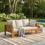 Canapé d'extérieur d'extérieur en bois d'acacia à 3 places pour le patio-129200410