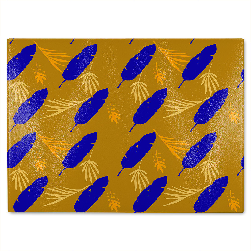 Trendy Tropical Glass Chopping Board