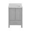 Meuble-lavabo autoportant avec cadre en bois massif 24 po et comptoir de meuble-lavabo autoportant avec cadre gris