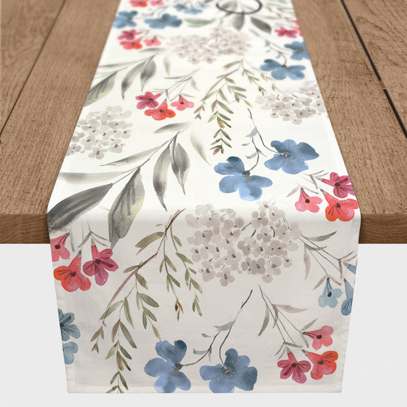Chemin de table rectangulaire en polyester Brindin, 72 po x 16 po