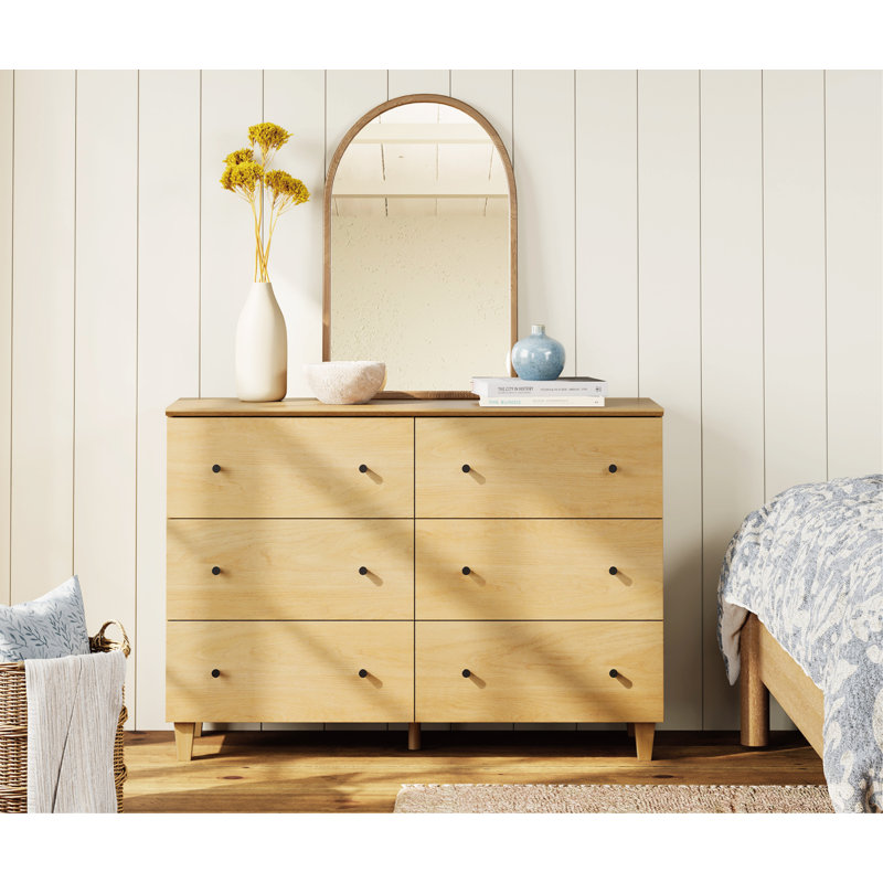 Commode pour enfants avec 6 tiroirs Lysiane, Chêne