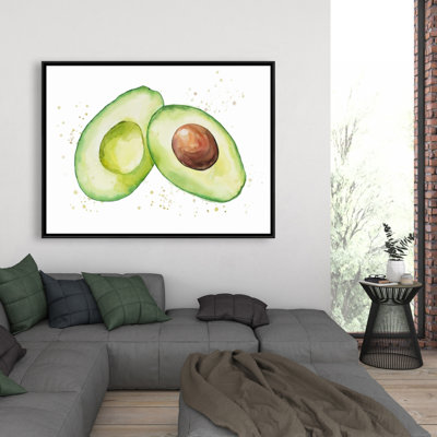 Reproduction d'avocat aquarelle sur toile