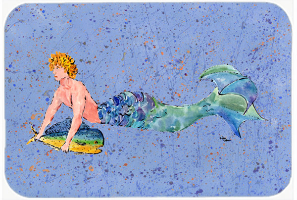 Caroline's Treasures Merman Glass Cutting Board