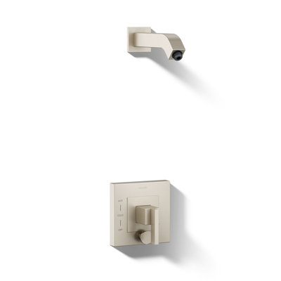 Loure Rite-Temp Shower Trim Set with Push-Button Diverter, Less Showerhead