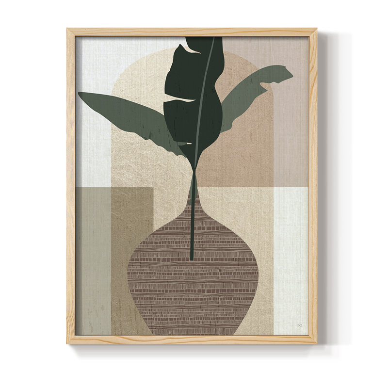 Lindos I Framed Print - Solid Wood, Natural, 11" H x 9" W