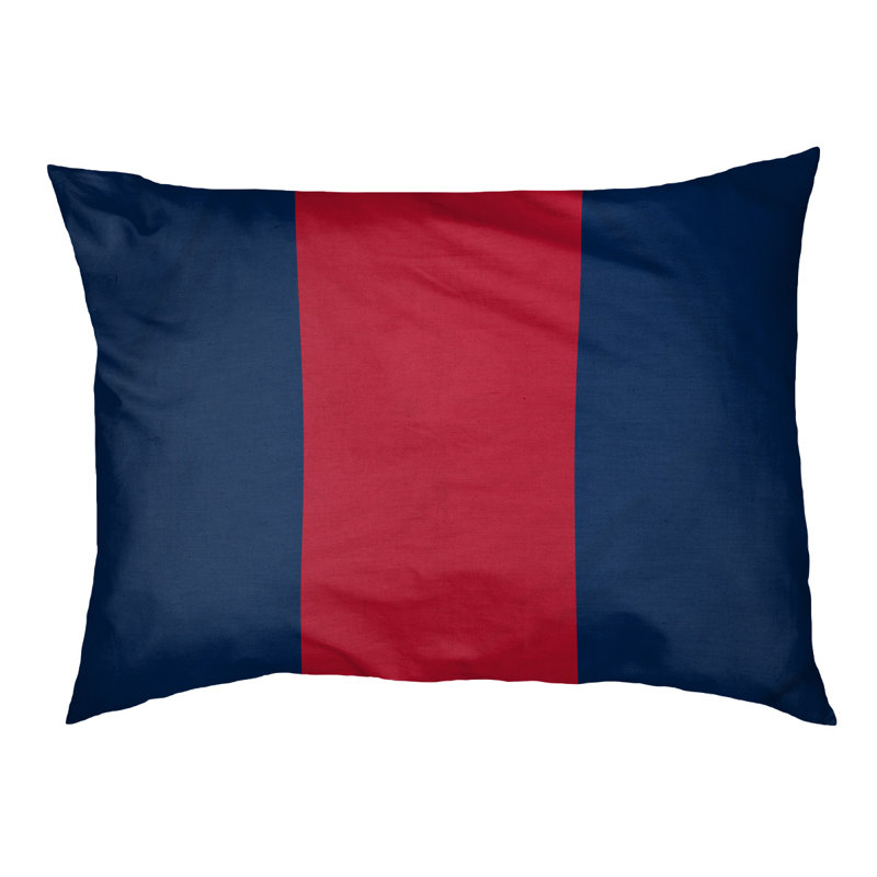 Coussin rectangulaire designer Kansas City, Grand (L 40 po x l 50 po), Bleu / rouge