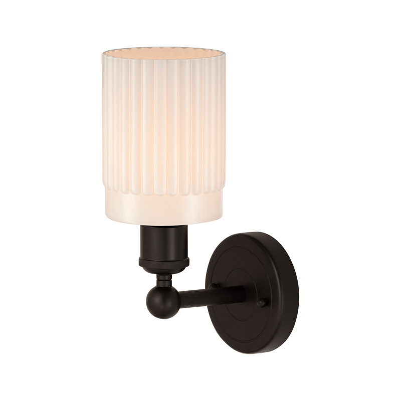 Kamena 1-Light Armed Sconce, Matte White, Oil Rubbed Bronze