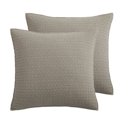 Eyelet Taupe Euro Sham Set of 2