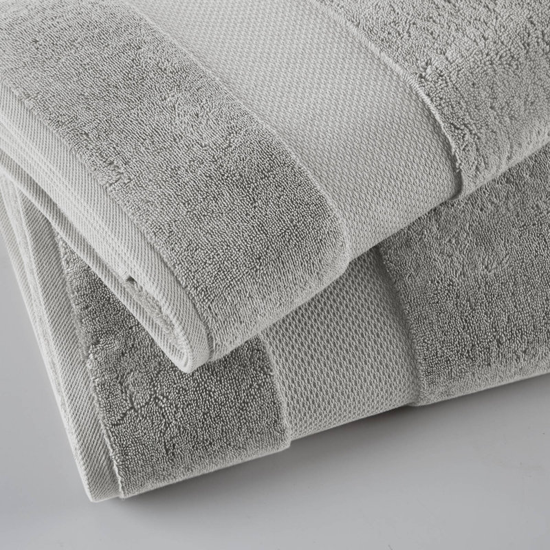 2 ensembles de serviettes 100% coton 2 pièces 35 x 70 po - 2 pièces, Gris