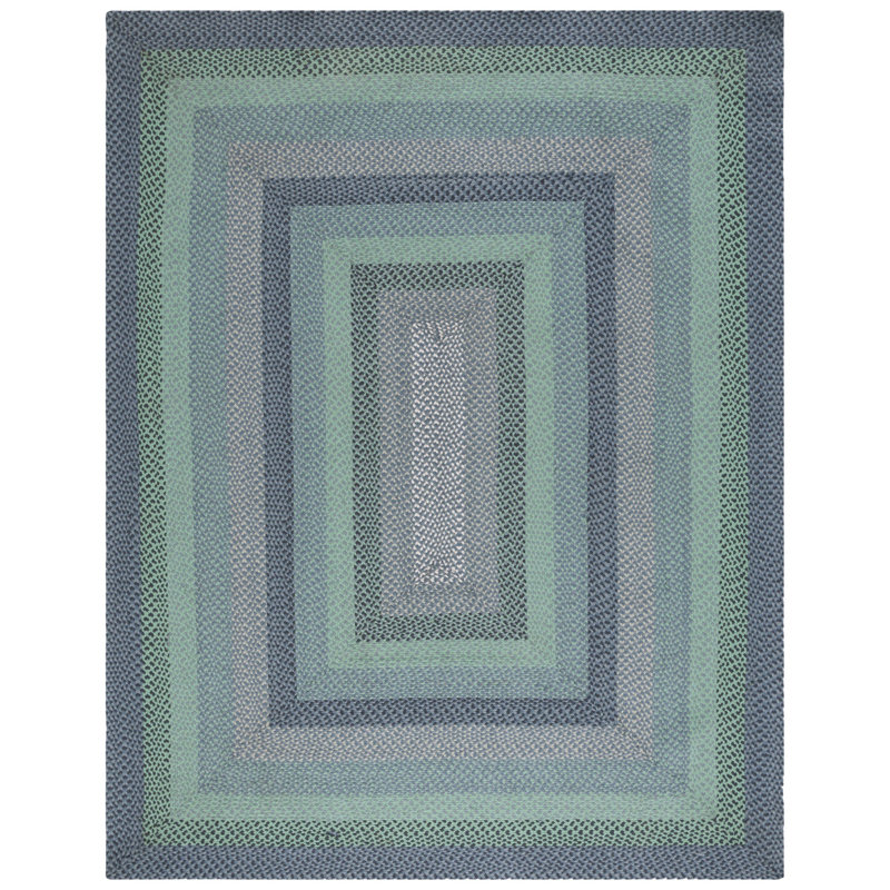 Tapis géométrique en coton tissé à plat 0,92 po Jeanelly, Rectangle 8 pi x 10 pi