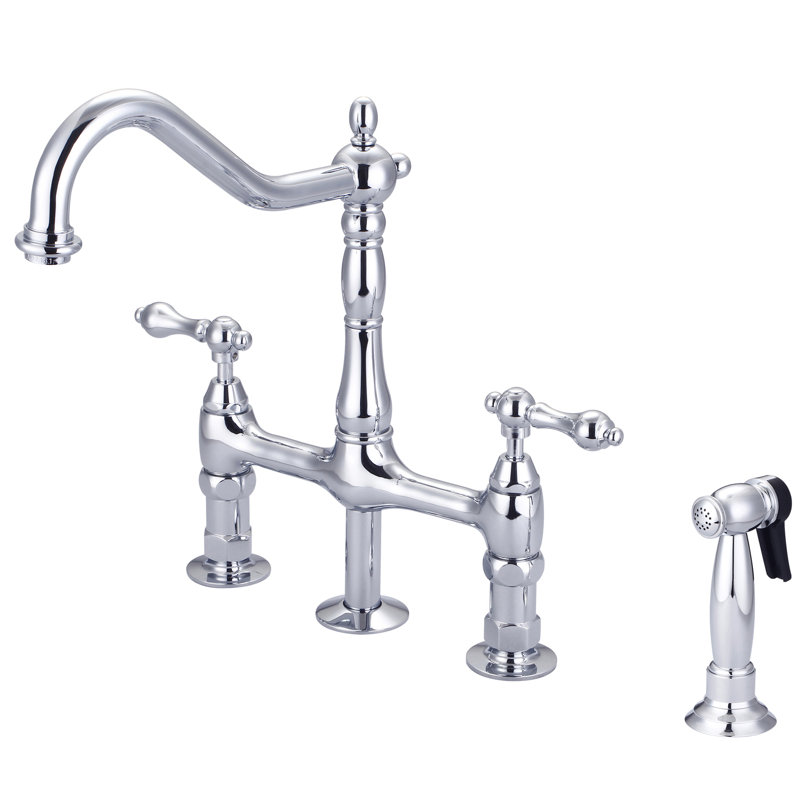 Barclay Emral Kitchen Faucet with Side Spray, Polished Chrome