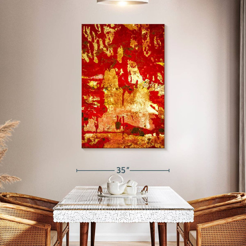 Avery A Study In Red And Gold, 48" H x 32" W