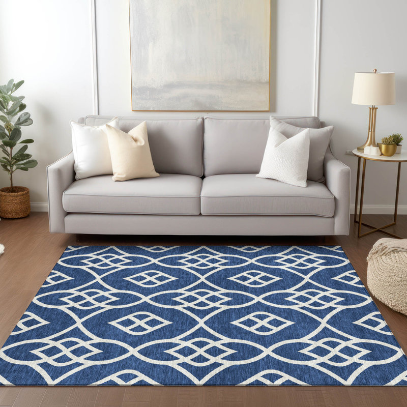 Malek Indoor/Outdoor Area Rug with Non-Slip Backing, Rectangle 3' x 5'
