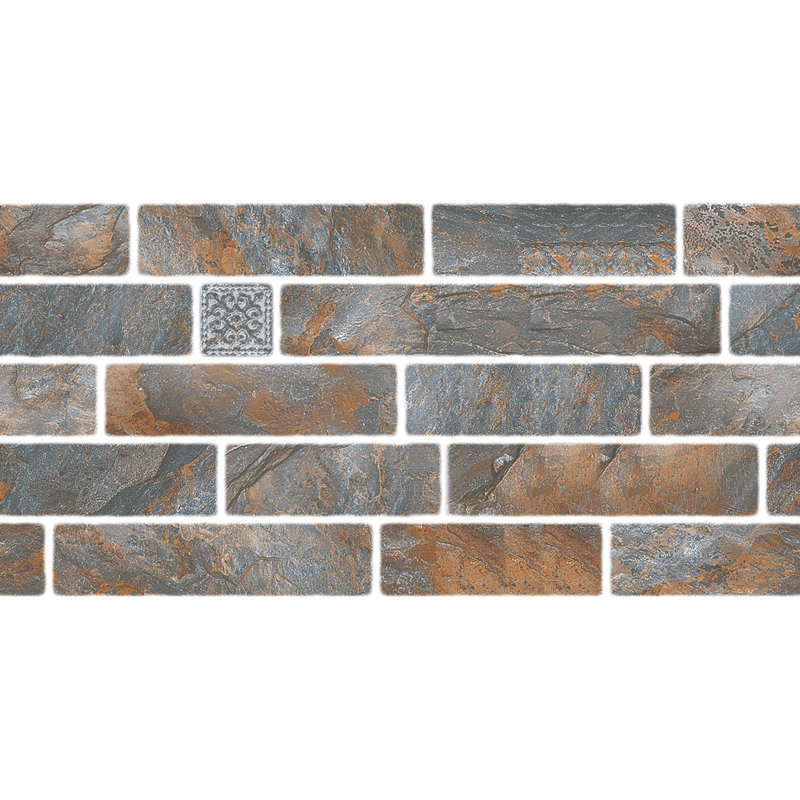 Panneaux muraux imitation brique gris foncé 23,6 po x 11,8 po Falkirk Moray (paquet de 5), Or noir