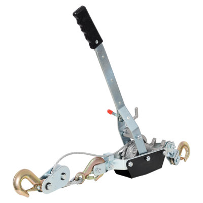 2-Ton Capacity Hand Winch Puller with Double Gear Mechanism and 12 ft Steel Cable