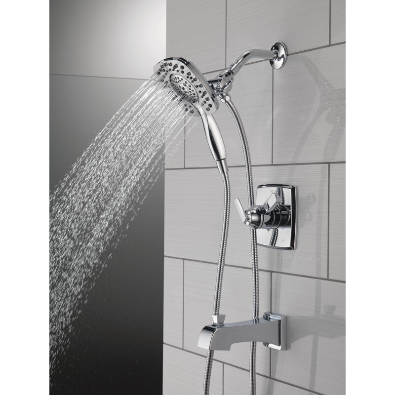 Ashlyn 17 Series Chrome Dual-Function Shower Faucet Set with In2ition 2-in-1 Dual Shower Head with HandHeld Spray Combo, Valve Trim Kit, Chrome (Valve Not Included)