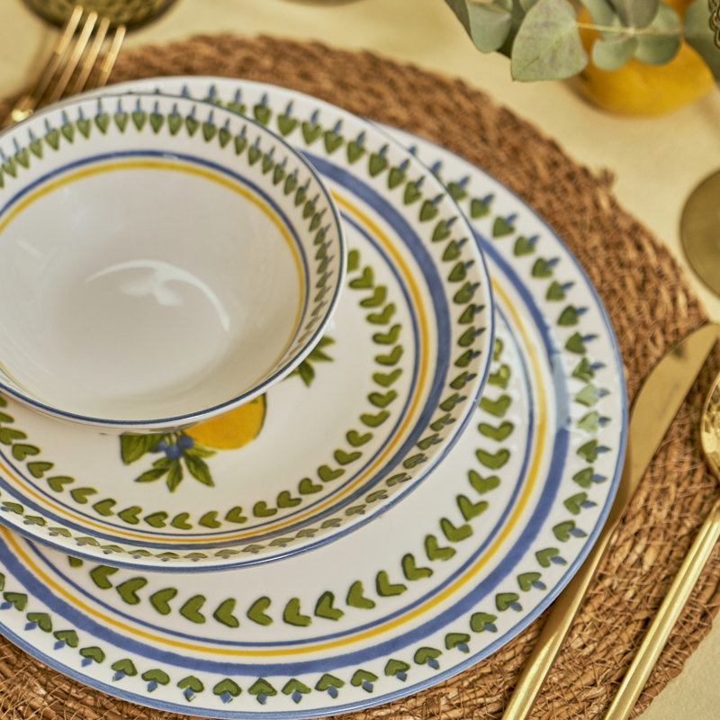 Assiette plate en porcelaine Lemoncello