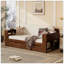 Grand lit de jour avec bureau amovible, tiroirs de rangement et table d'appoint hydraulique, espresso-129747078