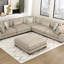 Pouf brun, design modulaire, 114,3 cm x 114,3 cm x 43,2 cm, revêtement en microfibre