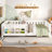 Twin Low Platform Bed With Built-in Bookshelf Safety Guardrail, Twin Size Solid Wood Montessori Bed Frame For Kids, Boys, Girls, Easy Assemble ( Twin, White, Bookshelf )-716455599-716455597