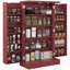 Armoire de rangement pour garde-manger de 41 po, armoire de cuisine autoportante avec 12 tablettes de porte, portes doubles, étagère à 5 niveaux et tablettes réglables