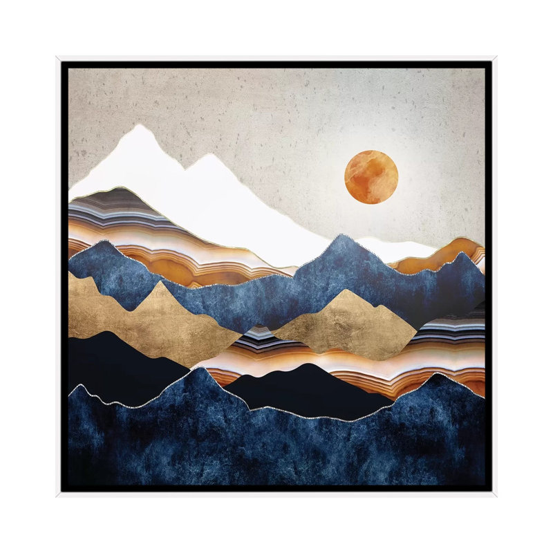 Amber Sun - impression d'art graphique, Aucun mat, H 26 po x l 26 po x P 1,5 po, Toile blanche encadrée