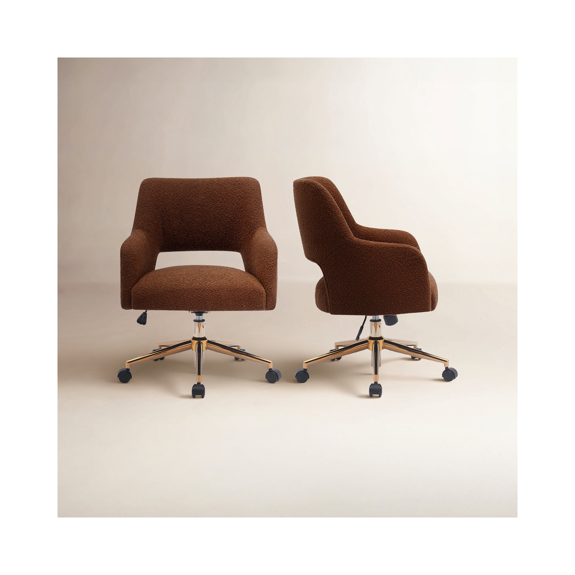 Swivel Office Chair, Rust Orange