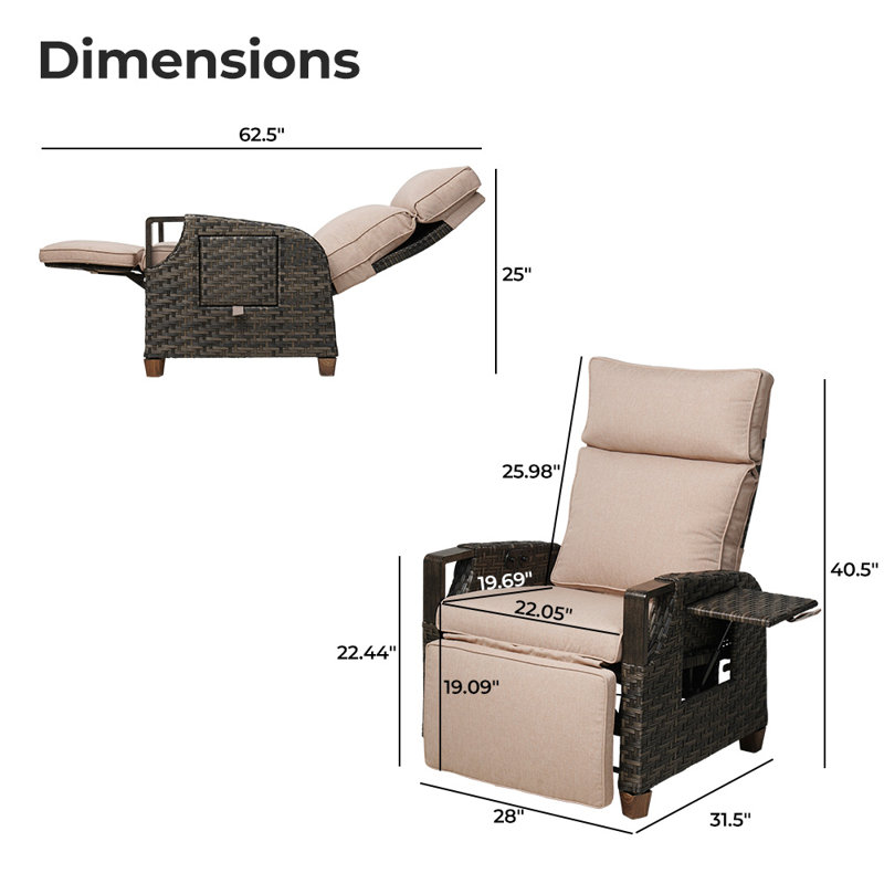 Ensemble de 2 chaises de patio Fionola, Beige