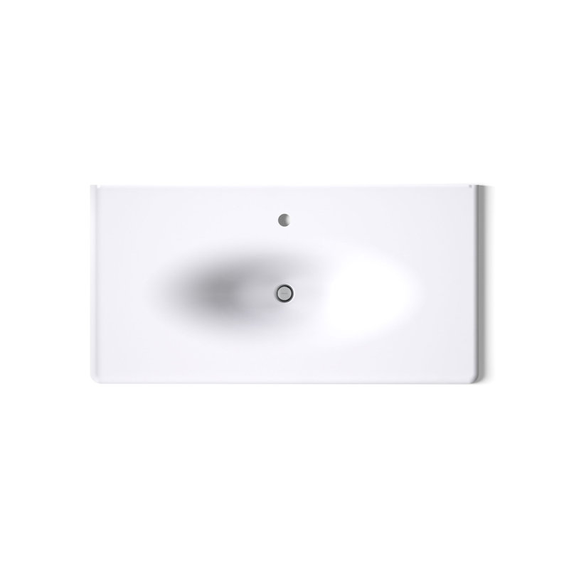 Iron/Impressions 43" Cast Iron One-Piece Surface and Integrated Lavatory with Single-Hole Faucet Drilling, White, Single