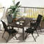 Foldable Outdoor Garden Dining Chairs, 7-Level Adjustable Reclining Backrest with Armrests-124811084