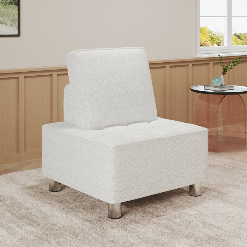 Canapé rembourré confortable de 31 po Rymann, Blanc