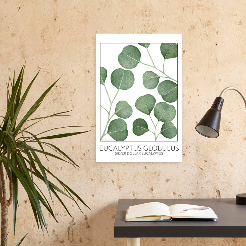Eucalyptus argenté argenté, art contemporain abstrait, H 24 po x l 16 po
