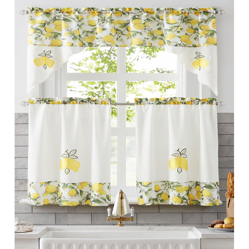 Shwalb Lemon Kitchen Curtain Set