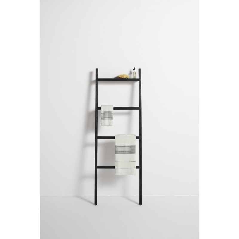 Woodsy Storage Ladder, Black Stained Acacia