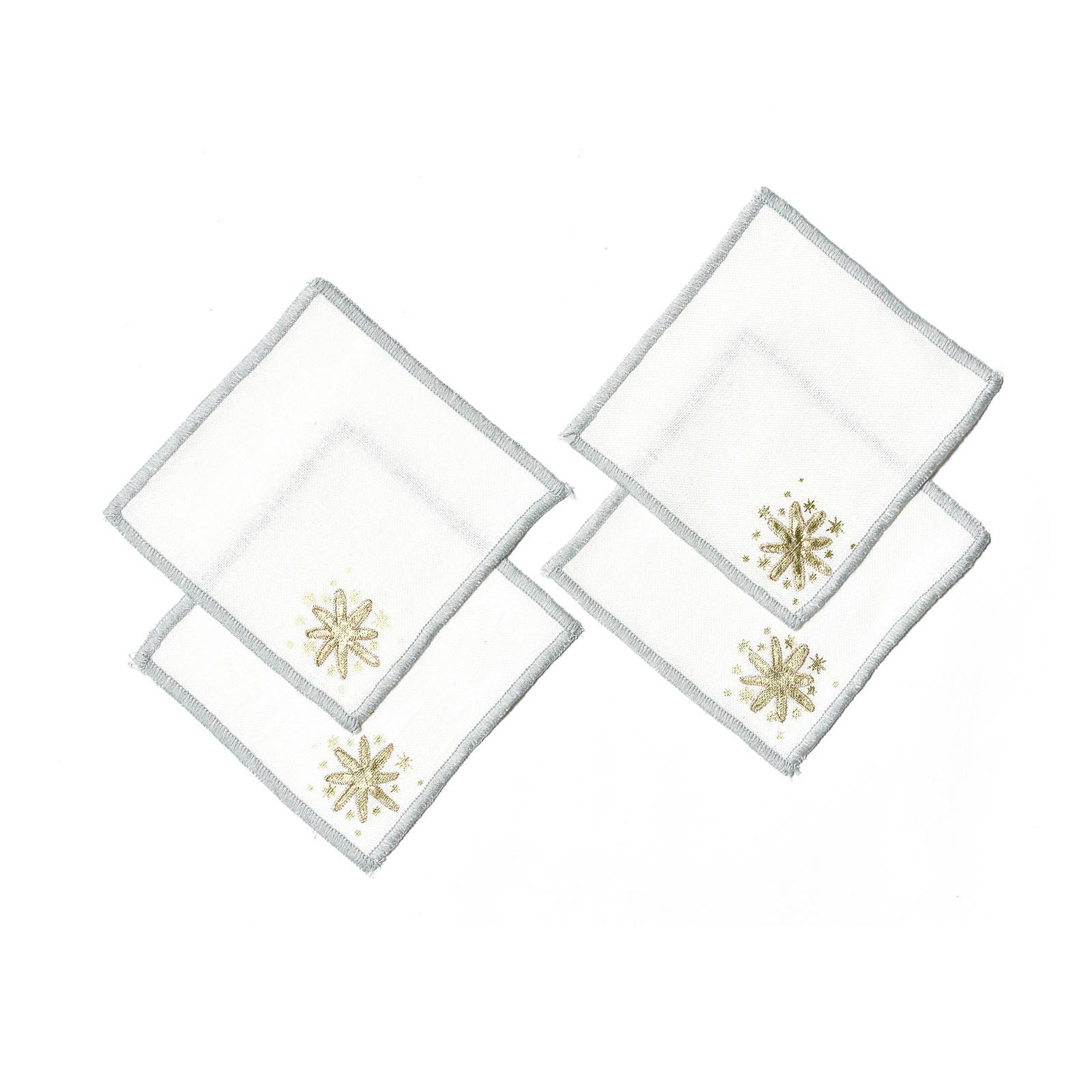 Gold Stars Cocktail Napkins Set Of 4