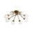 8-light Striped Glass Globe Semi-flush Mount