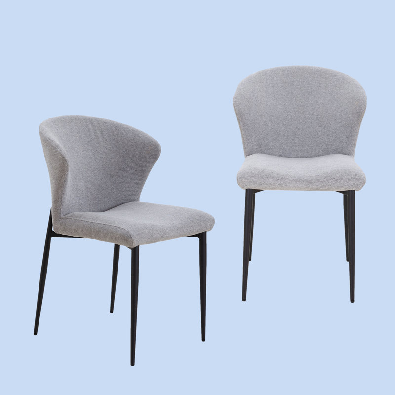 Chaises de salle à manger, chaises d'appoint Keyontay, Polyester gris clair