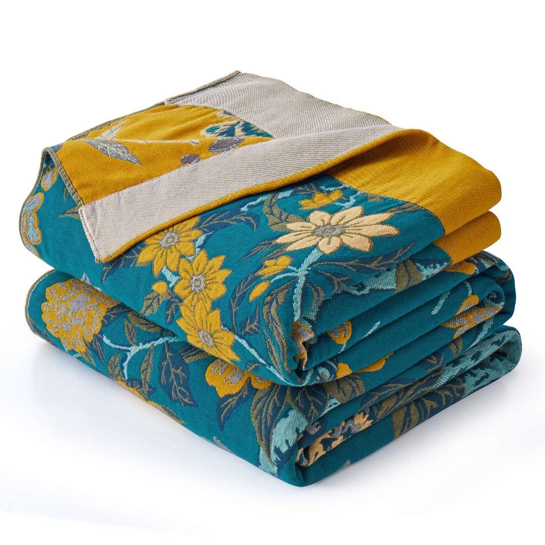 Throw Blanket 100% Cotton Boho Peace Nest 