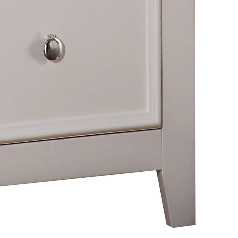 Table de chevet transitionnelle 2 blanche pour chambre à coucher - Bois de pin style article et composition