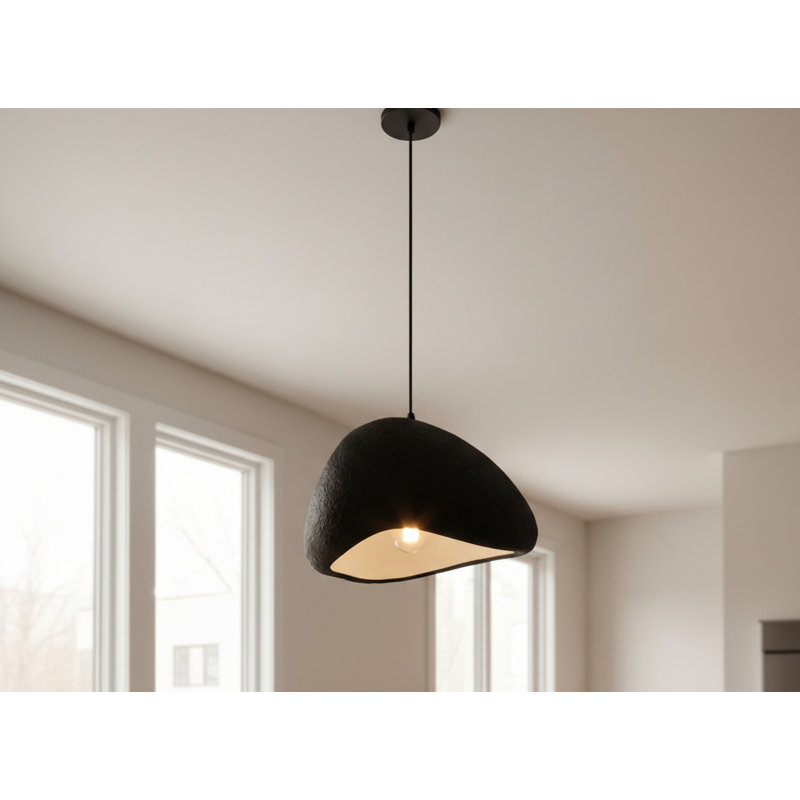 Luminaire suspendu 1 lumière Pilar - Blanc, H 8,5 po x l 15,75 po x P 12,5 po, Matte Black