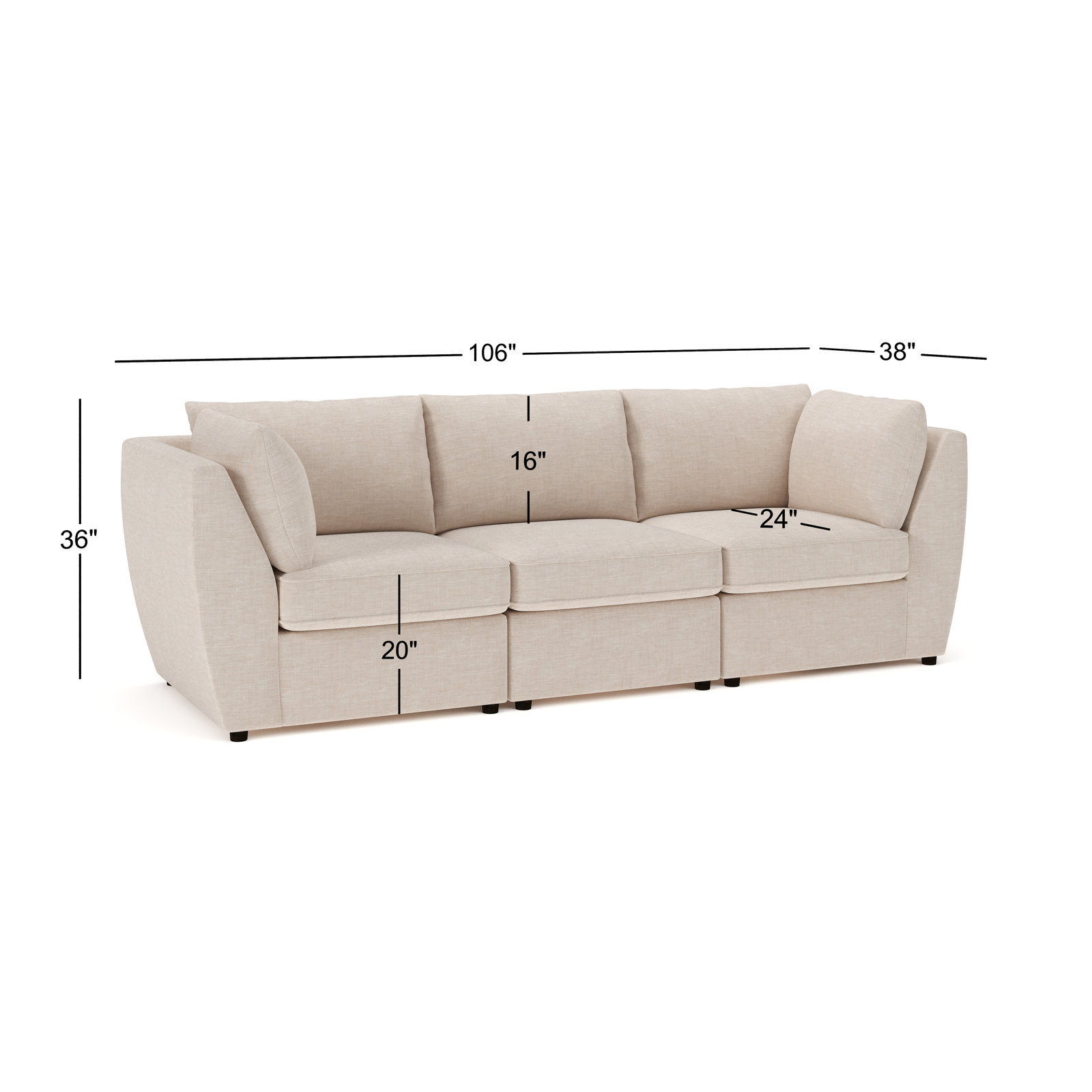 Caldwell 105" Modular Sofa, Valet Bran