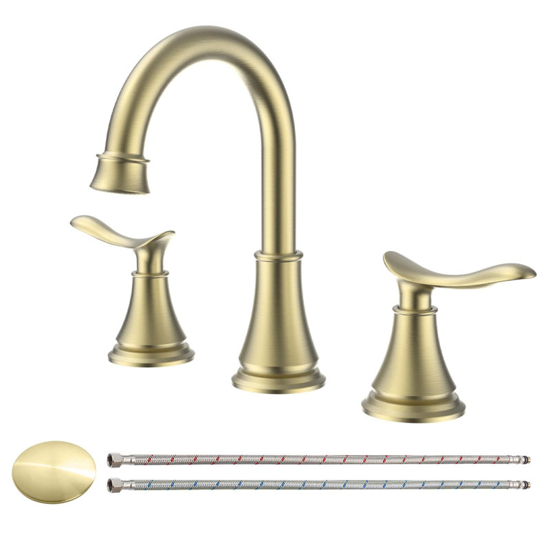 Bathroom faucet with 360 degree turn spout, Brushed Gold