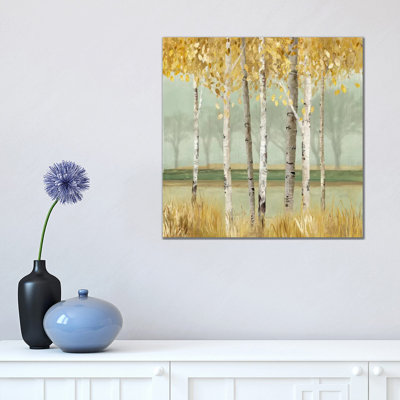 Golden Birch by Allison Pearce - Wrapped Canvas Painting